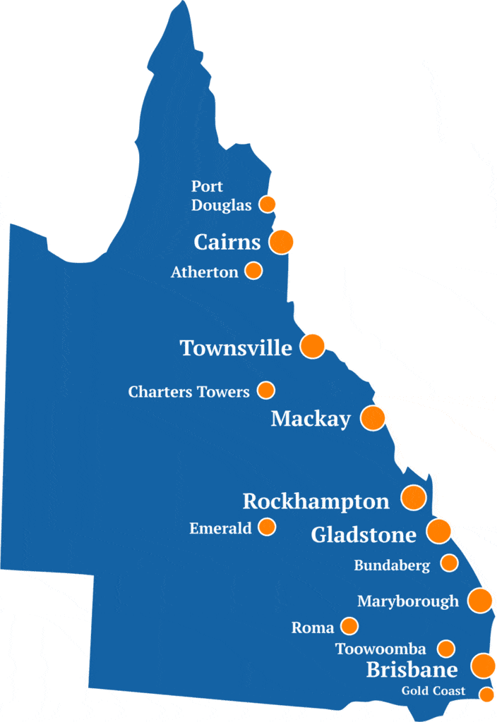 Map route - Brisbane to Cairns Removalists