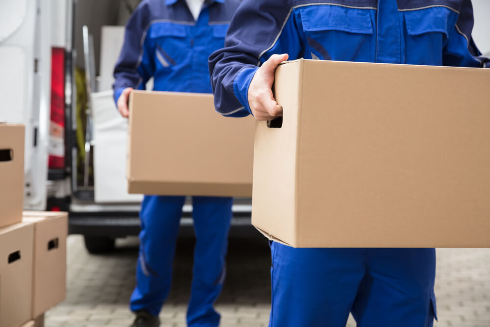 photo of removalists carrying boxes on the Brisbane to Melbourne trip