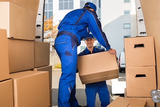 Removalist taking boxes - Faulkner Removals