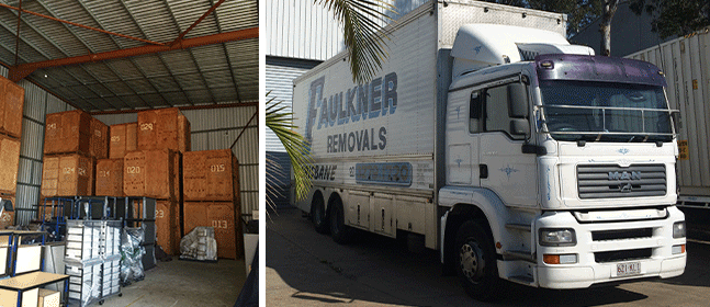 Storage for removals and a Brisbane Removals truck